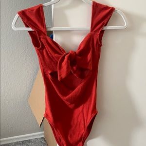 Red Tie Bodysuit